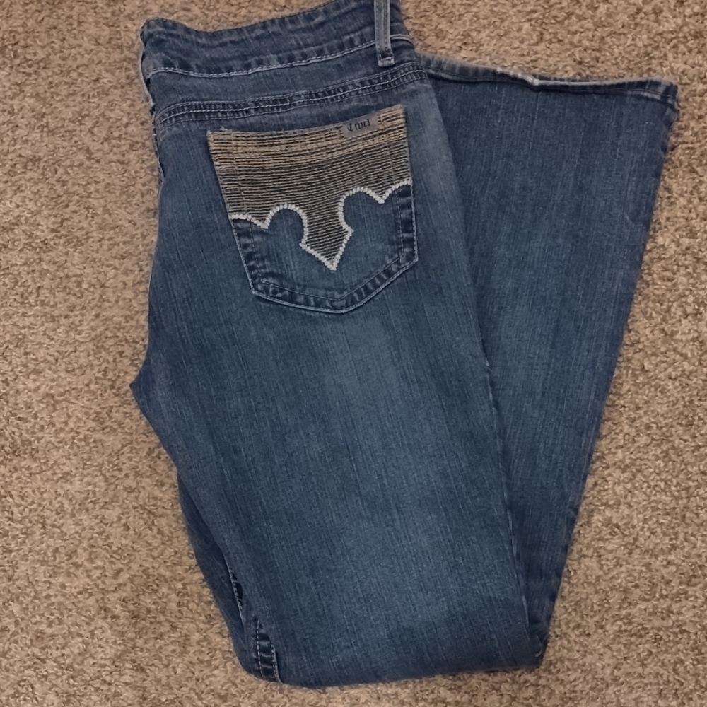 Cruel Girl Blue Bootcut Jeans with Embroidered Back Pocket